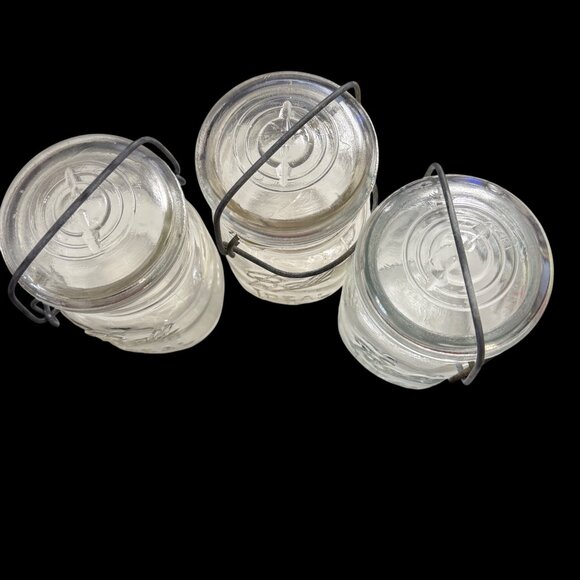 Vintage 1933-1962 Set of 3 Ball Ideal Lightning Pint Jars no gaskets - Picture 2 of 3